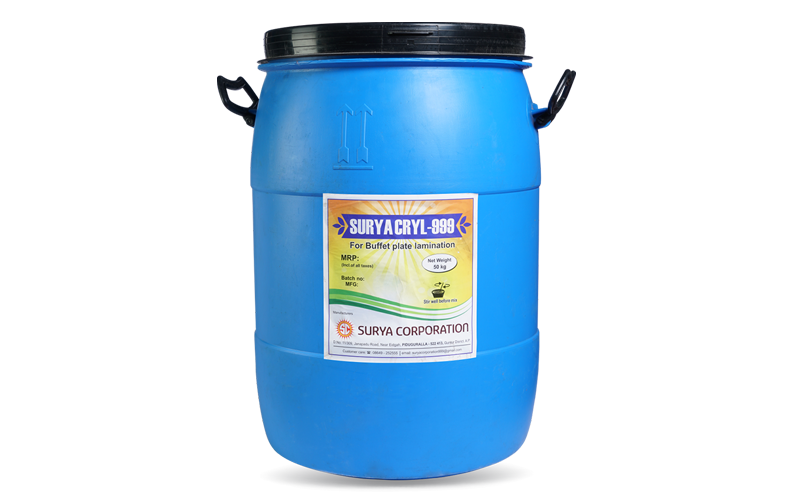 Suryacryl 999 Buffet Plate Lamination Drum Packing